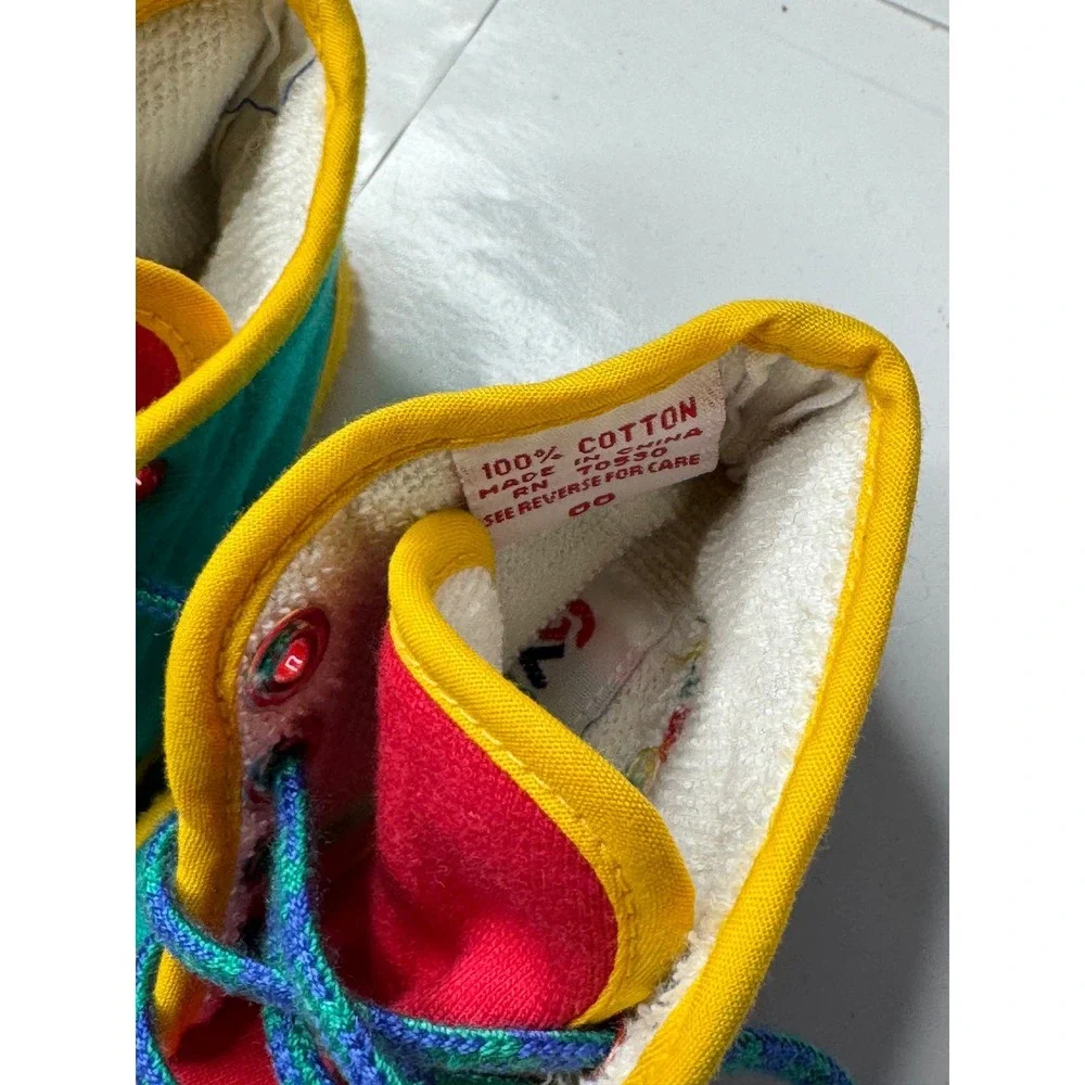 Vintage Gymboree Baby Color Block Soft Sole Booties Primary Colors Size 00
